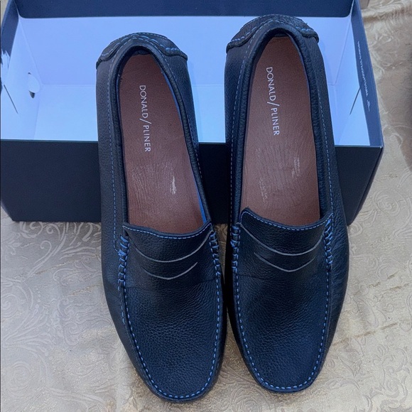 Donald J. Pliner loafers Men's size 13 Varran leather Loafers black slip on - Picture 1 of 10